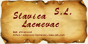Slavica Lačnevac vizit kartica